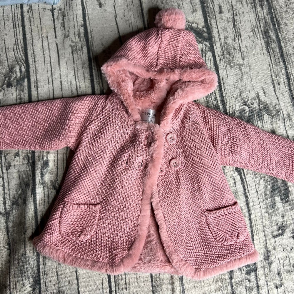 Mayoral NWT 1-2 month pink knit jacket